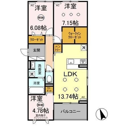 フォートレス福島町の物件間取画像